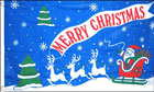 2ft by 3ft Blue Merry Christmas Flag