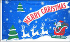 Blue Merry Christmas Flag