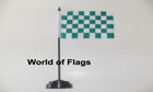 Green and White Checkered Table Flag