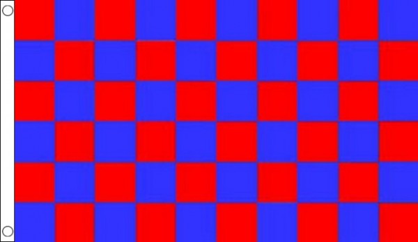 Royal Blue and Red Checkered Flag