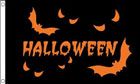 Halloween Flag with Orange Bats