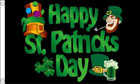 Happy St Patricks Day Flag Black Flag