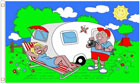 Happy Caravan Holiday Flag