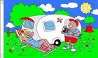 Happy Caravan Holiday Flag