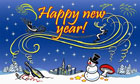 Happy New Year Snowman Flag