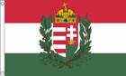 Hungary with Crest Flag 