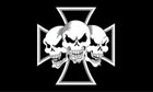 Iron Cross with 3 Skulls Flag