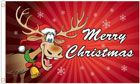 Merry Christmas Reindeer Flag