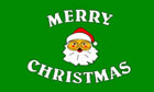 2ft by 3ft Green Merry Christmas Flag