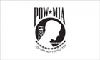 POW MIA Flag Black Logo on White Flag