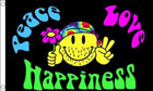 2ft by 3ft Peace Love Happiness Flag