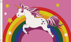 Rainbow Unicorn Flag Pink Background