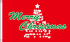 Red Merry Christmas Flag Tree Design 
