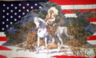 2ft by 3ft USA Indian on a Horse Snow Scene Flag