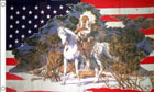 5ft by 8ft USA Indian On A Horse Snow Scene Flag