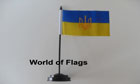 Ukraine Trident Table Flag