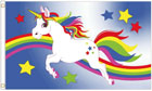 Rainbow Unicorn Flag Blue Background