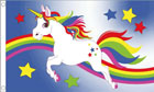 Rainbow Unicorn Flag BLUE BACKGROUND