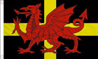 Wales Dragon on St Davids Cross Flag
