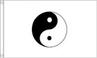 2ft by 3ft Yin Yang Flag White Flag